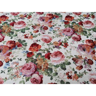 Gobelínová látka SMETANOVÁ RŮŽE šíře 280 cm – Zboží Dáma