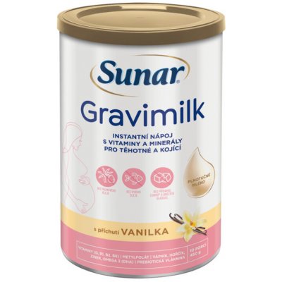 Sunar Gravimilk s příchutí vanilka pro těhotné a kojící ženy 450 g – Zbozi.Blesk.cz