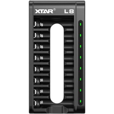 Nabíječka XTAR L8 AA, AAA 1,5V Li-Ion a 1,2V Ni-MH, 8 kanálů, USB-C – Sleviste.cz