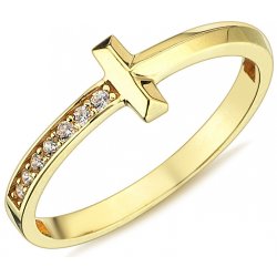 Lillian Vassago Zlatý prsten zdobený zirkony LLV98 GR014