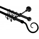 GARNÝŽE-HEBR Garnýž Hák černá dvojitá 150 cm – Zboží Mobilmania