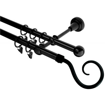 GARNÝŽE-HEBR Garnýž Hák černá dvojitá 150 cm – Zboží Mobilmania