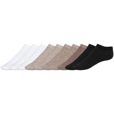 Esmara dámské nízké ponožky s BIO bavlnou 10 párů bílá/černá/béžová