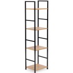 MODERNHOME - Moderní dřevěná knihovna, kovový rám LOFT 4 police – Zboží Dáma