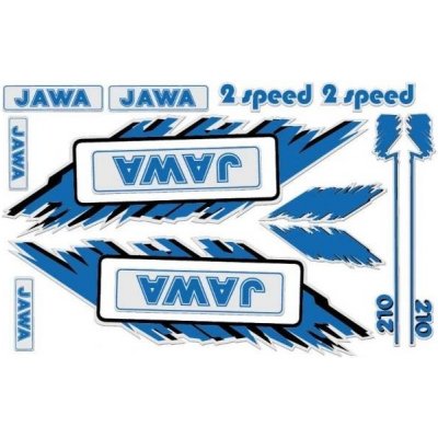 Sada nálepek BABETTA - JAWA modrá – Sleviste.cz