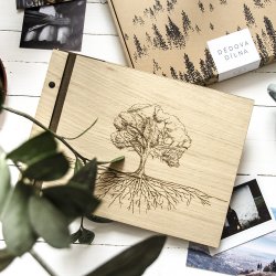 Dřevěné fotoalbum Strom Papíry: Černé - 50 listů