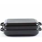 BELIS Smaltovaný dvoupekáč s žebrováním 35 cm 37235-00400005 – Zboží Mobilmania