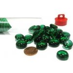 Chessex Skleněné žetony Gaming Glass Stones Crystal Dark Green – Zboží Živě