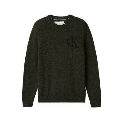 Calvin Klein pánský zelený svetr Twisted Yarn CK Logo Sweater