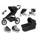 Thule Set 7v1 Urban Glide 3 Black 2024 + pláštěnka + ochranná síť + madlo + korbička Black + pláštěnka + ochranná síť na korbičku