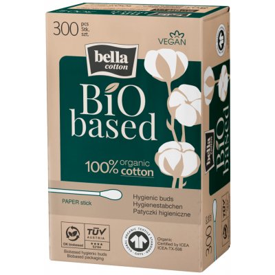 Bella Cotton Bio based vatové tyčinky v krabičce 300 ks – Hledejceny.cz