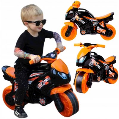 Teddies motorka oranžovo-černá plast 35x53x74cm – Hledejceny.cz