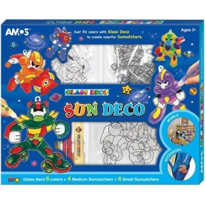 Amos barvičky na sklo Roboti 6 barev + 10 sklíček - 6428 – Zboží Dáma