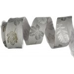 Stuha látková Autumn Cotton Leaf – Silver Frost šedá 40mm x 2m (14,-Kč/m) – Sleviste.cz