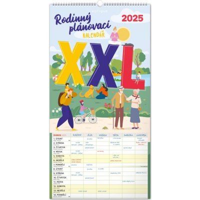 NOTIQUE Nástěnný Rodinný plánovací XXL 33 x 64 cm 2025