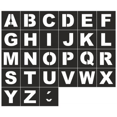 Sada šablony písmen "A-Z" vodorovné značení Sada šablony písmen "A-Z" vodorovné značení, 470 x 470 mm 320 mm 24931
