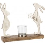 Dřevěno kovový dekorační svícen s králíčky 28*5*22 cm – Hledejceny.cz