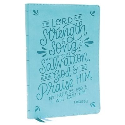 Nkjv, Thinline Bible, Verse Art Cover Collection, Leathersoft, Teal, Red Letter, Thumb Indexed, Comfort Print: Holy Bible, New King James Version Thomas Nelson Imitation Leather