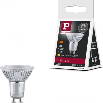 Paulmann 28984 stříbrná LED žárovka GU10, 7W 2700K, stmívatelná – Hledejceny.cz