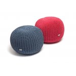 Justin Design Pletený puf velký šedomodrý – Zboží Dáma