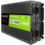 Green Cell Power Inverter LCD s displejem 12V/230V, 2000W/4000W, čistá sinusoida INVGC12P2000LCD – Sleviste.cz