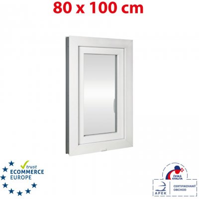 Okna Hned Plastové okno 80x100 cm bílé otevíravé i sklopné pravé – HobbyKompas.cz