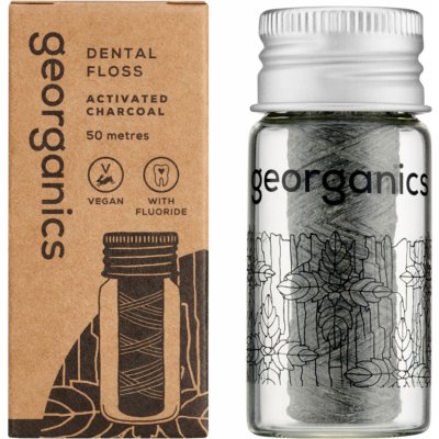 georganics Dental Floss Activated Charcoal 50 m – Zboží Dáma