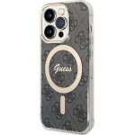 Pouzdro Guess 4G MagSafe + bezdrátová nabíječka Apple iPhone 14 Pro, černé – Zboží Mobilmania