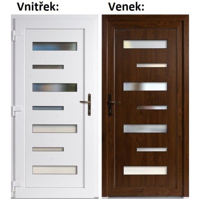 Soft Vchodové dveře 6100 Zlatý dub / Bílá 88x198 cm levé – Hledejceny.cz