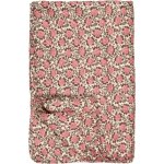 Ib Laursen Prošívaná květovaná deka/přehoz přírodní růžovo/hnědé květy 180x130 cm – Zboží Mobilmania