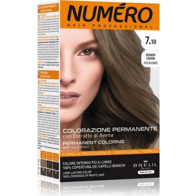 Brelil Numéro Permanent Coloring barva na vlasy 7.10 Ash Blonde 125 ml