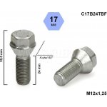 Kolový šroub M12x1,25x24 kužel s krátkou hlavou, klíč 17, C17B24TBF, výška 39,5 mm