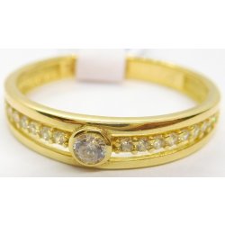 Klenoty Budín Dámský zásnubní zlatý prsten se zirkony H1116