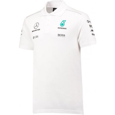 Mercedes pánské polo triko bílá – Zboží Dáma