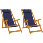 OMAXI 823656 Plážová židle s polštářem 2 ks Hnědá 61.5 x 123 x 82cm – Hledejceny.cz