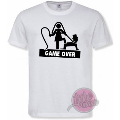 Monster Print tričko Game over bílá – Zboží Mobilmania