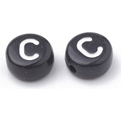 Černá písmenka, kolečko, 7x4mm – Zboží Dáma