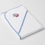 Veba LOTA osuška s kapucí bílá s výšivkou Mráček modrá lemovka 75x75 cm – Zboží Dáma
