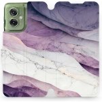 Mobiwear Flipové Motorola Moto G55 5G VP31S Bílý a fialový mramor – Zboží Živě