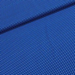 Bavlněné plátno 103000/7676 ROYAL BLUE bílé puntíky na královské modré,  š.140cm (látka v metráži) metráž - Nejlepší Ceny.cz