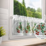 Dekorační krátká vitrážová záclona do kuchyně BERRIES 150x30 cm MyBestHome – Hledejceny.cz