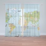 Sablio Záclony Zvířecí mapa světa: 2ks 150x250cm – Hledejceny.cz