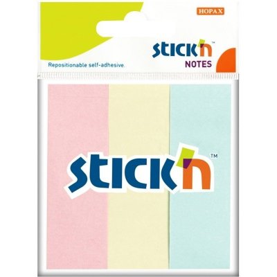 Záložka samolepicí Stick'n Hopax, 76x25 mm, papírová, pastelové barvy, 3x50 ks – Hledejceny.cz