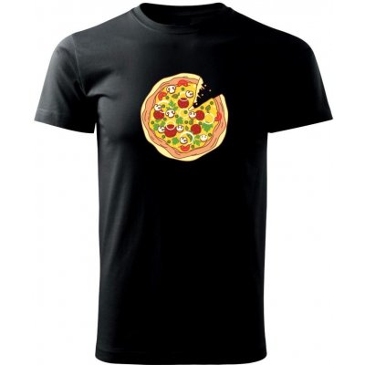 Pizza Pizza kousek Klasické pánské triko černá – Zboží Mobilmania