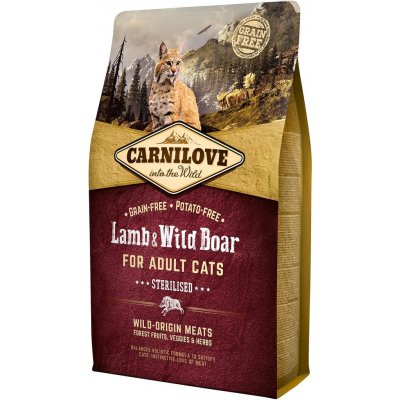 Carnilove Lamb & Wild Boar for Adult Cats Sterilised 2 kg – Zboží Mobilmania