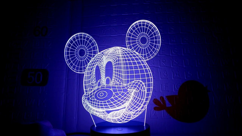 Beling Dětská lampa Mickey mouse 7 barevná S9139