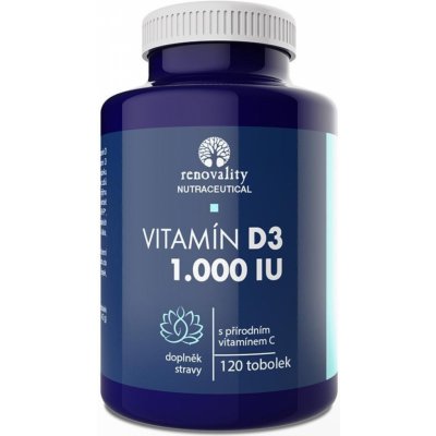 Renovality Vitamin D3 1000 IU s přírodním Vitamínem C 120 kapslí – Hledejceny.cz