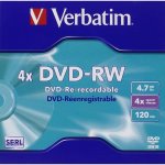 Verbatim DVD-RW 4,7GB 4x, jewel, 5ks (43285) – Zbozi.Blesk.cz