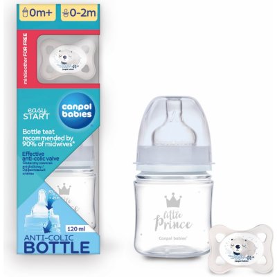 Canpol babies lahev se širokým hrdlem Royal Baby modrá 35/233_BLU 120ml – Sleviste.cz
