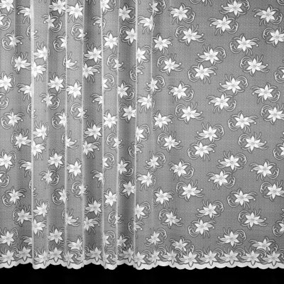 Berk Žakárová záclona 3787, květinový vzor, bílá, výška 150cm (v metráži) – Zboží Dáma